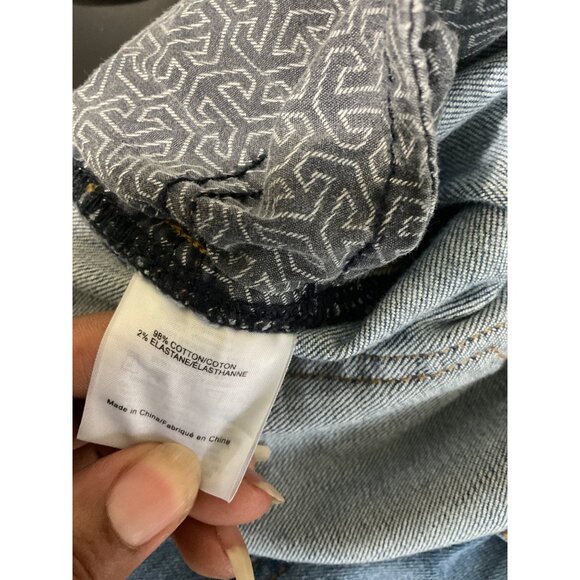 TORY BURCH Pardon My French Medium Wash Frayed Hem Crop Jeans size 28 - Picture 7 of 16